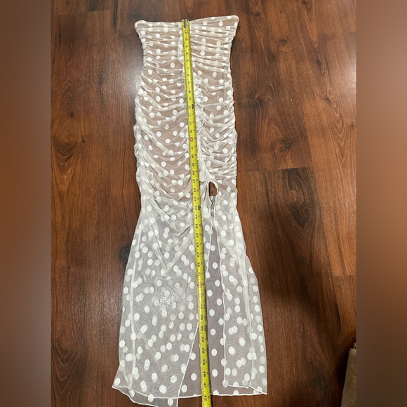 Majorelle mesh polka dot Brady Dress in White size S - Picture 5 of 7